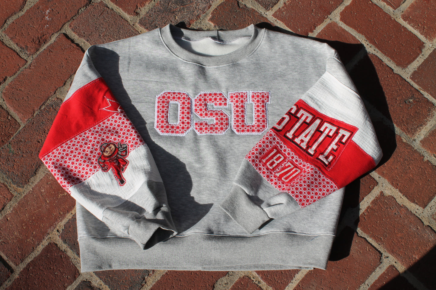 Ready to Ship OSU Patchwork Crew Neck