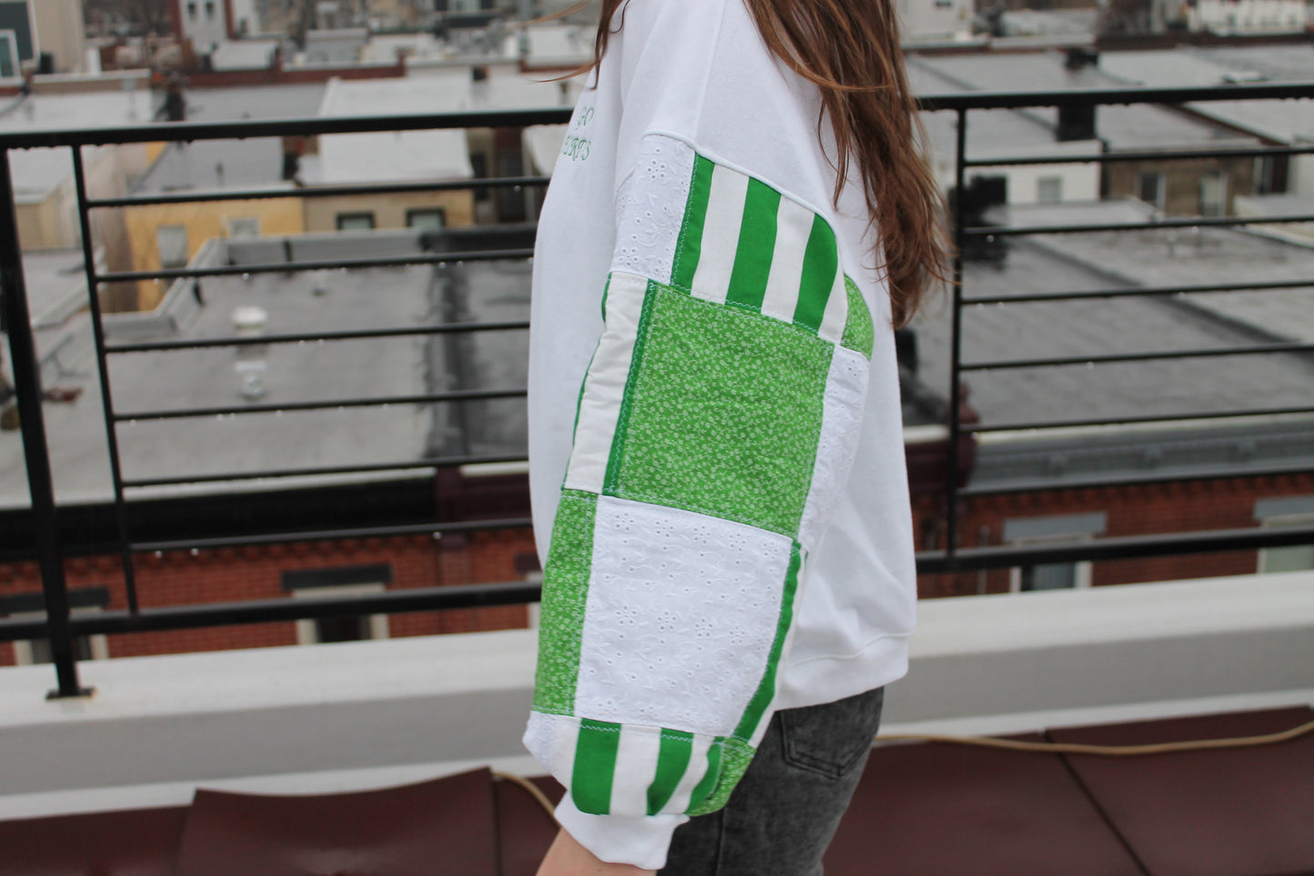 Eagles Stripes & Floral Patchwork Sweatshirt!