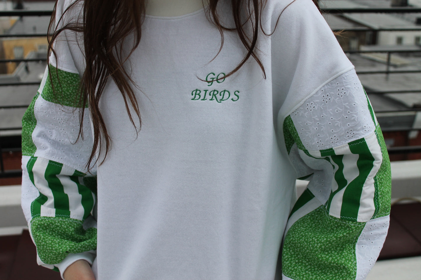 Eagles Stripes & Floral Patchwork Sweatshirt!