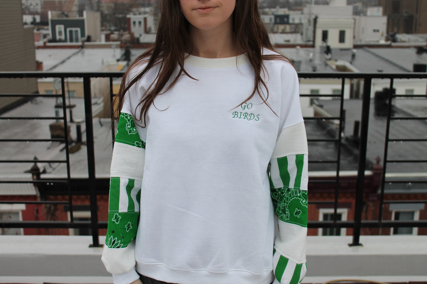 Eagles Bandana & Stripes Patchwork Sweatshirt!