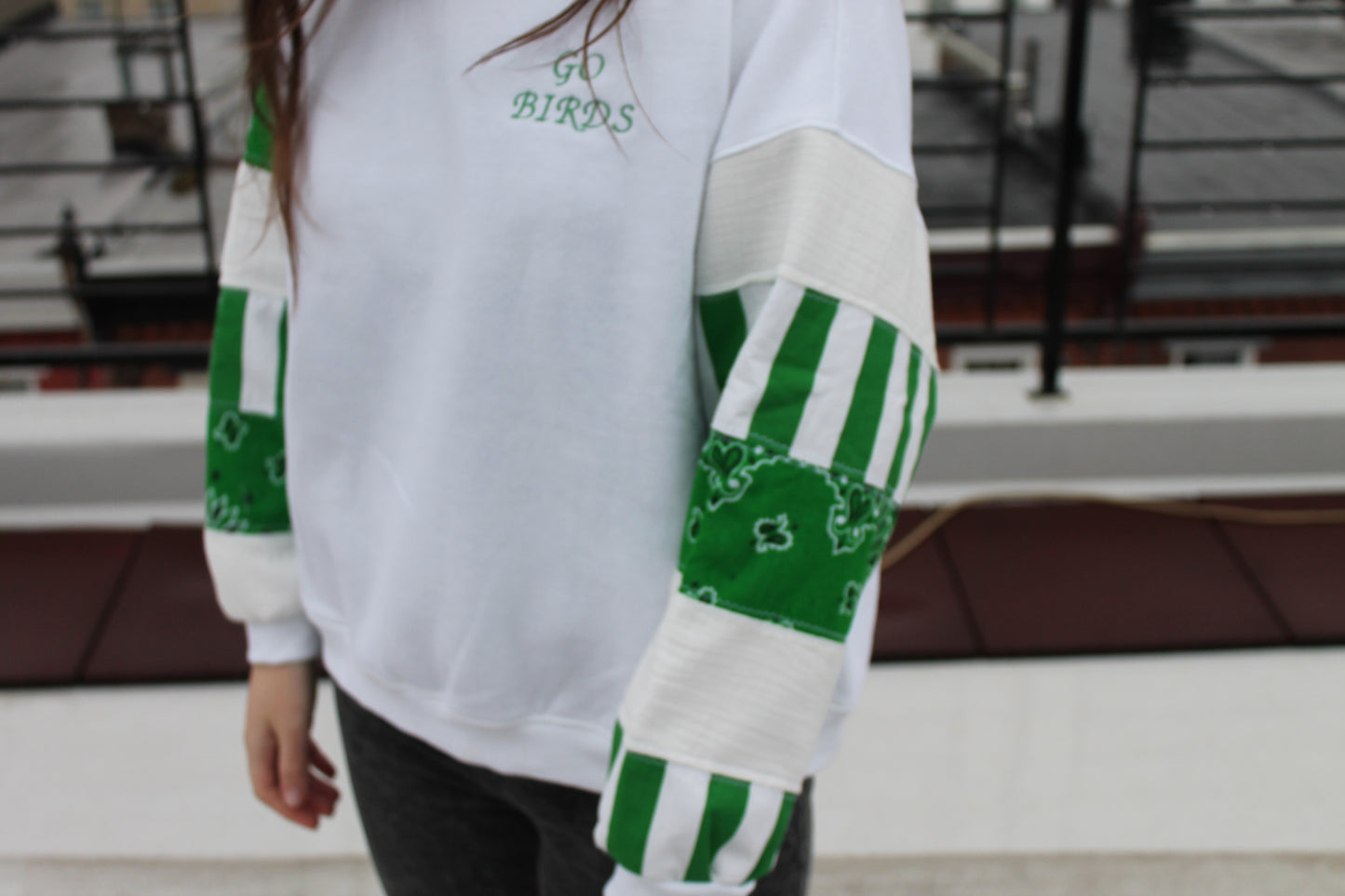Eagles Bandana & Stripes Patchwork Sweatshirt!