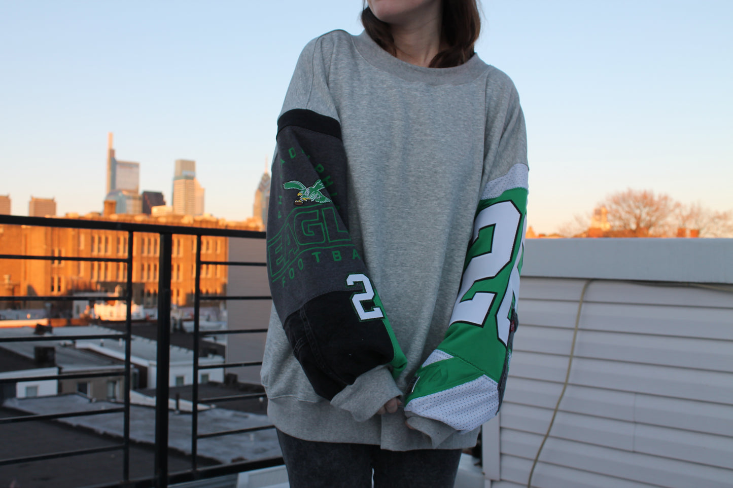 Eagles Jersey Patchwork Sweatshirt