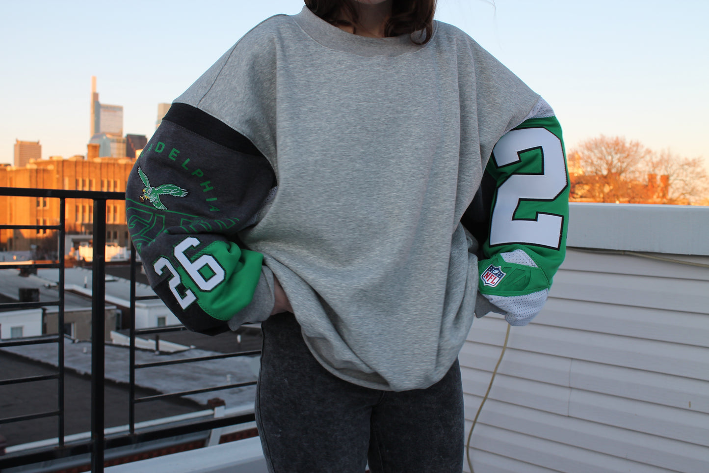 Eagles Jersey Patchwork Sweatshirt