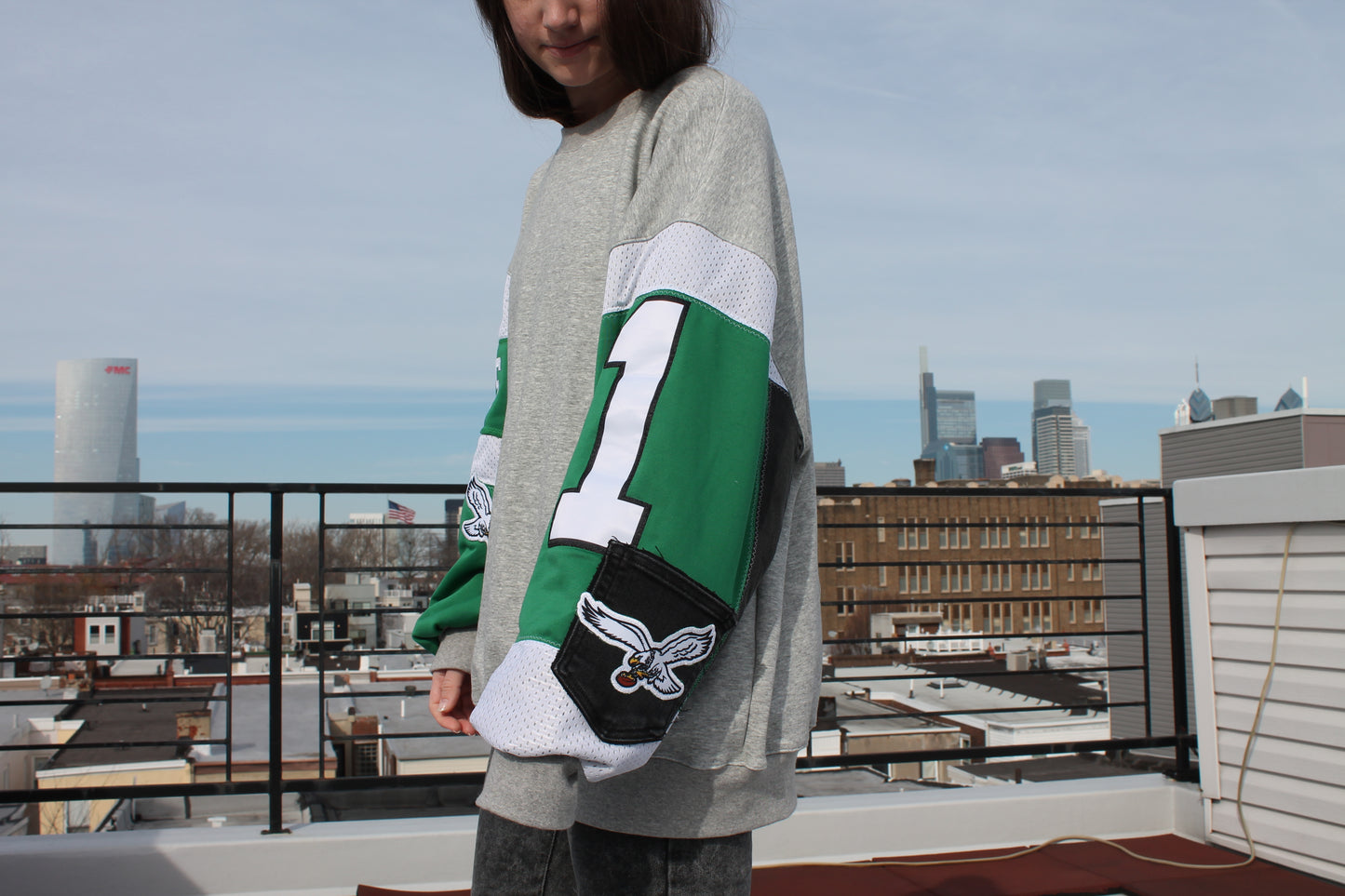 Jalen Hurts Eagles Patchwork Sweatshirt