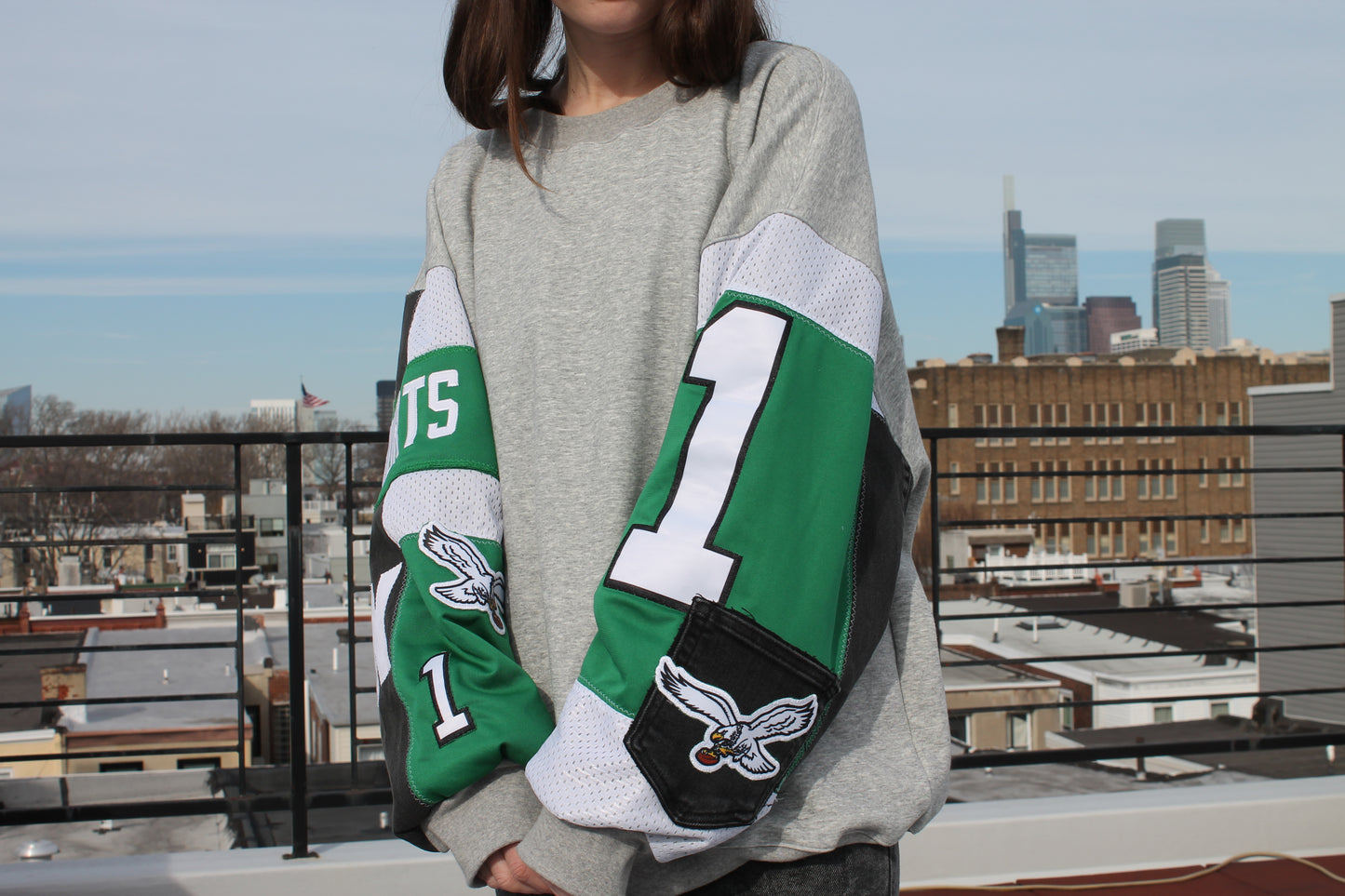 Jalen Hurts Eagles Patchwork Sweatshirt