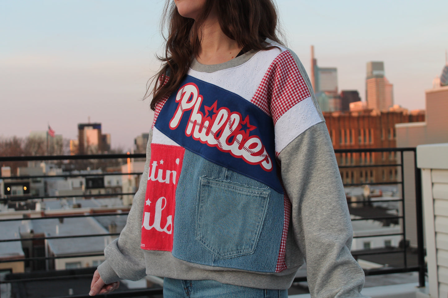 Custom Patchwork Crewneck Sweatshirt