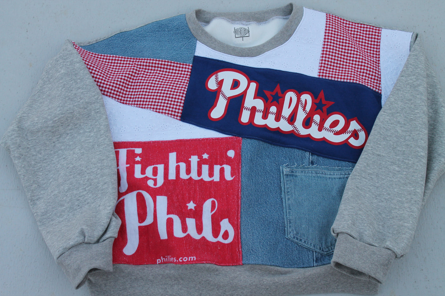 Phillies Blue Front Patchwork Sweatshirt