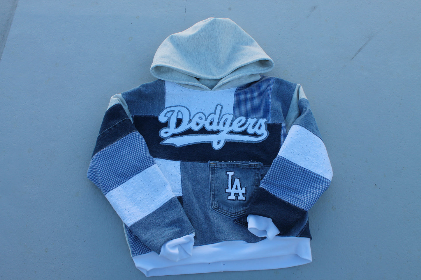 Dodgers Denim x Gingham Patchwork Hoodie