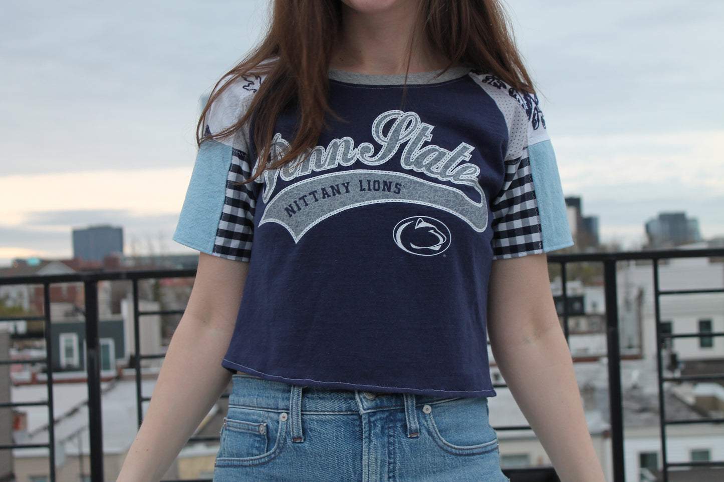 Penn State Patchwork Raglan Baby Tee