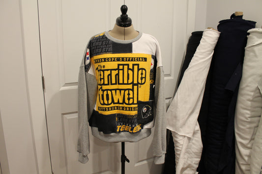 Steelers Terrible Towel Patchwork Crew Neck