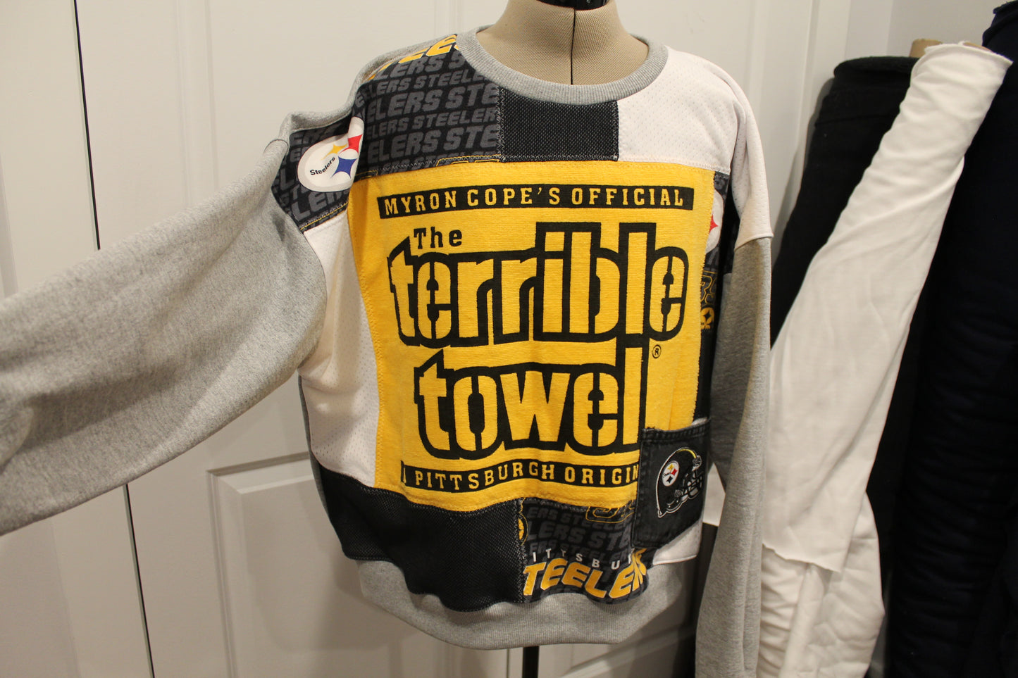 Steelers Terrible Towel Patchwork Crew Neck