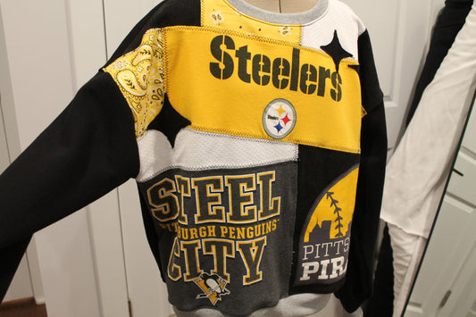 Pittsburgh Steelers x Pirates x Penguins Patchwork Crew Neck