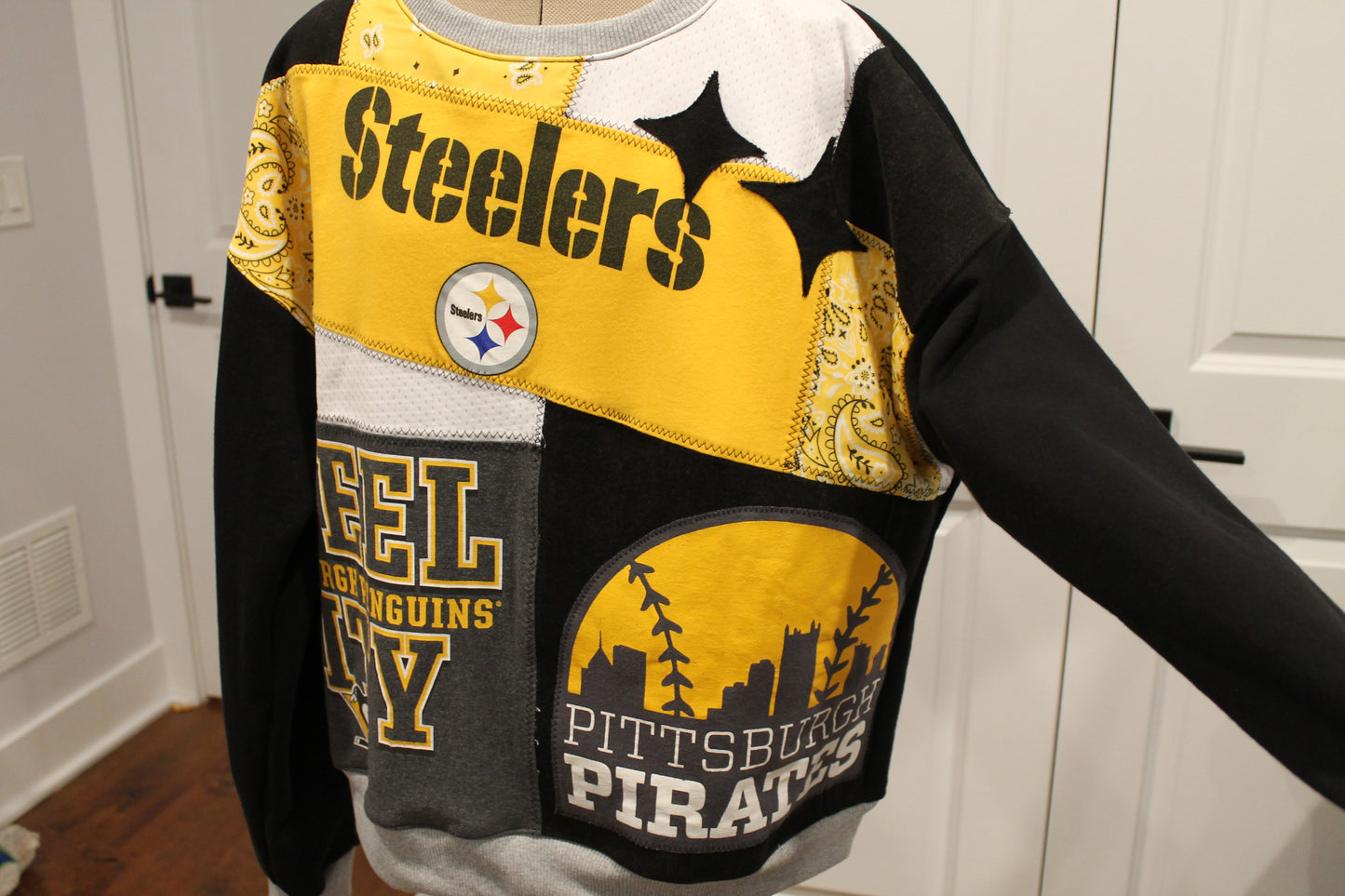 Pittsburgh Steelers x Pirates x Penguins Patchwork Crew Neck