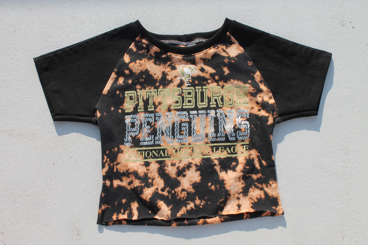 Penguins Denim Raglan Baby Tee