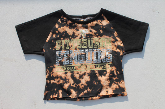 Penguins Denim Raglan Baby Tee