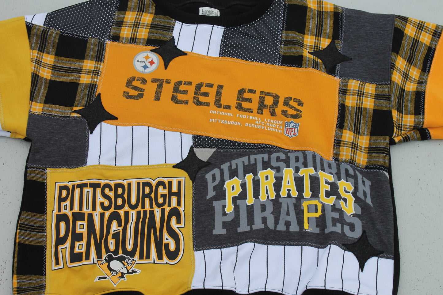 Penguins x Steelers x Pirates Patchwork Crew Neck