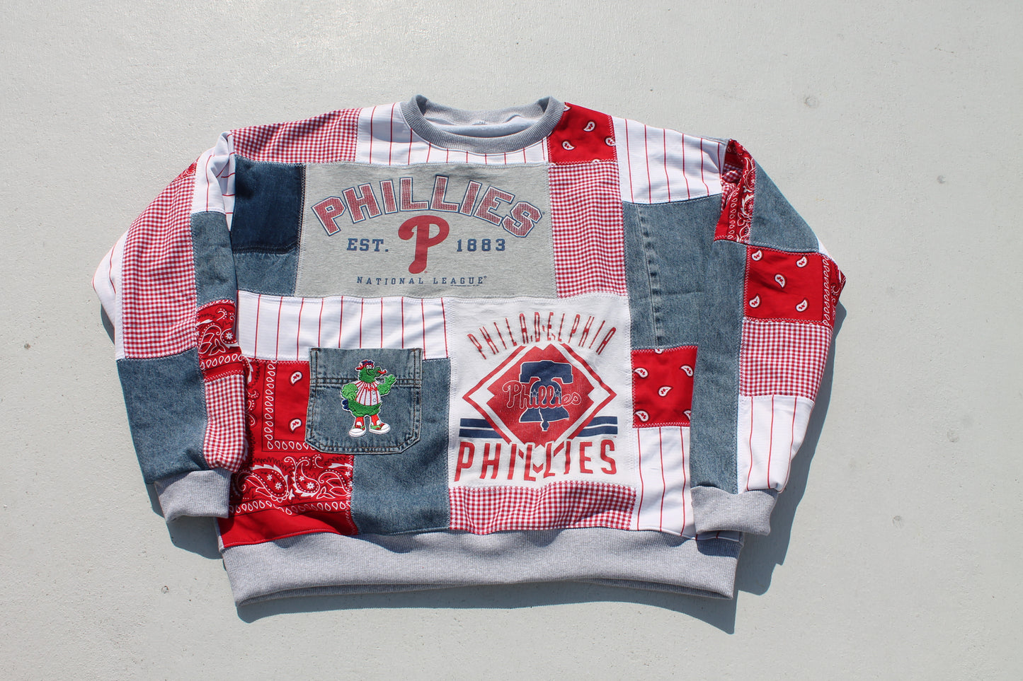 Phillies Gingham x Bandana Patchwork Crew Neck