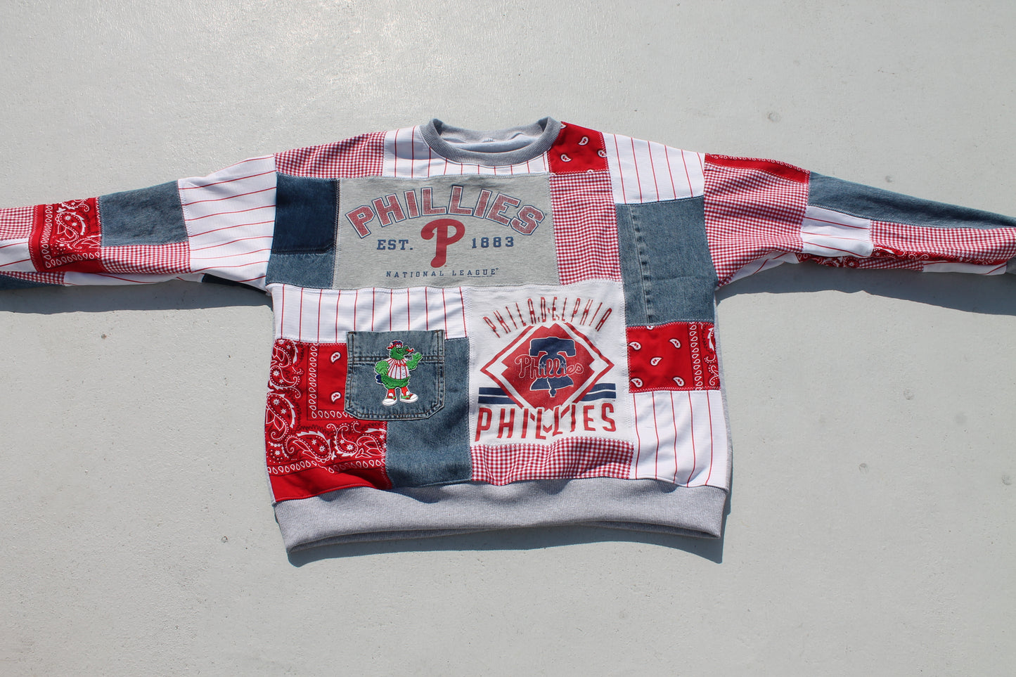 Phillies Gingham x Bandana Patchwork Crew Neck