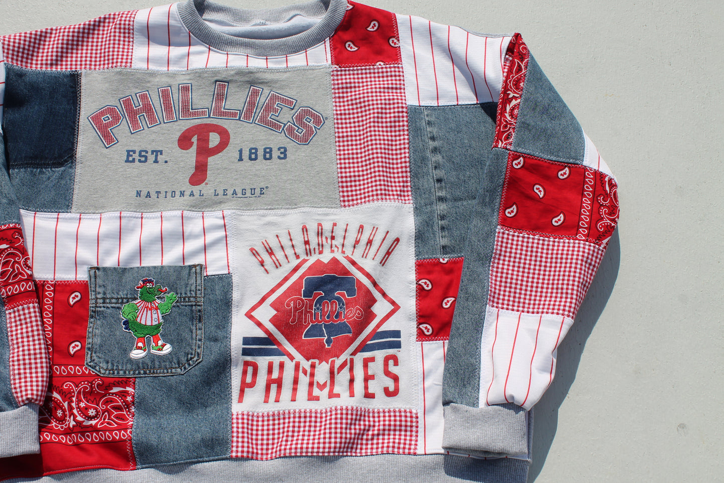 Phillies Gingham x Bandana Patchwork Crew Neck