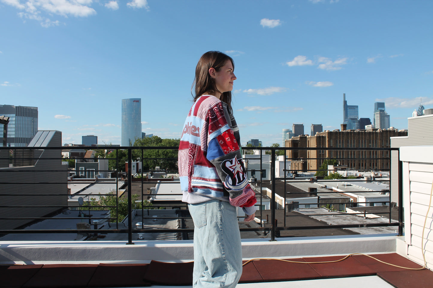 Philly Eagles x Phillies x Sixers x Flyers Full Patchwork Crew Neck Retro Colors