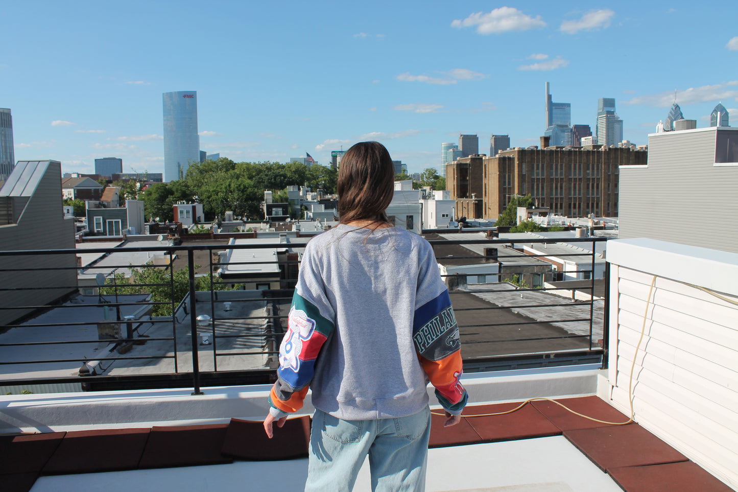Philly Eagles x Phillies x Sixers x Flyers Patchwork Crew Neck