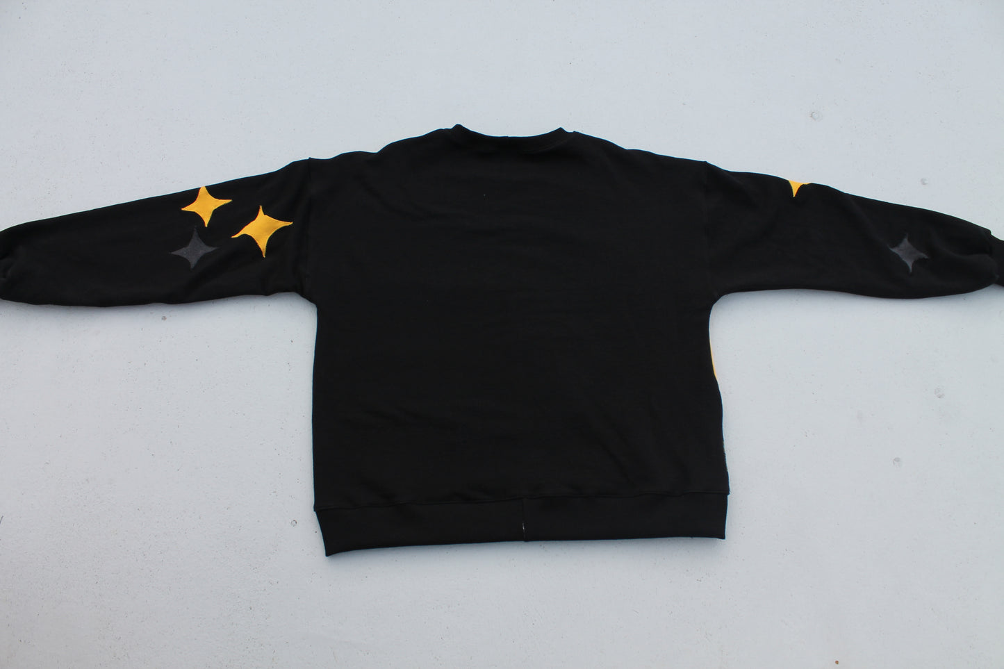 Steelers Helmet Patchwork Sleeve Crew Neck