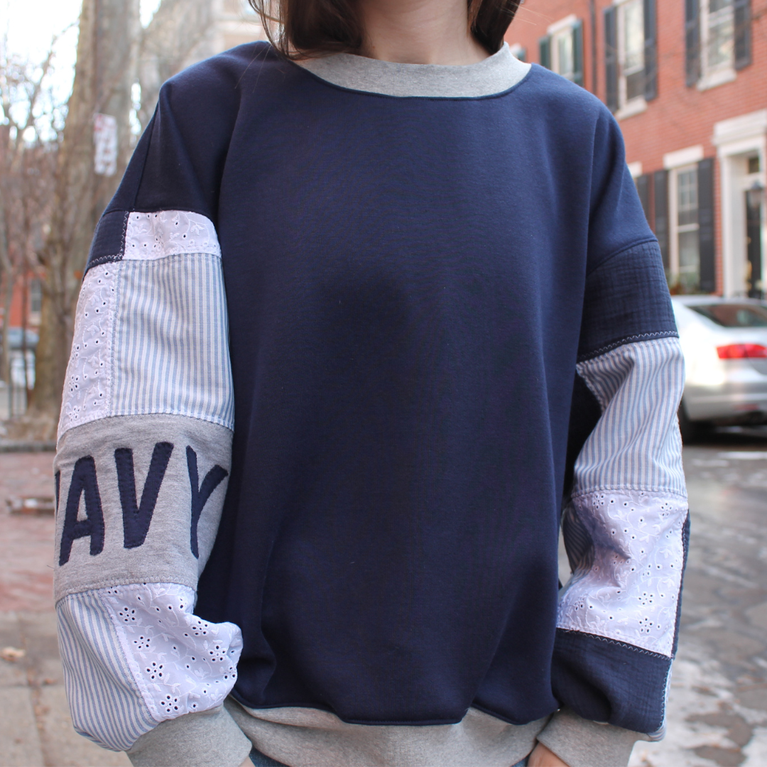 Custom Patchwork Crewneck Sweatshirt