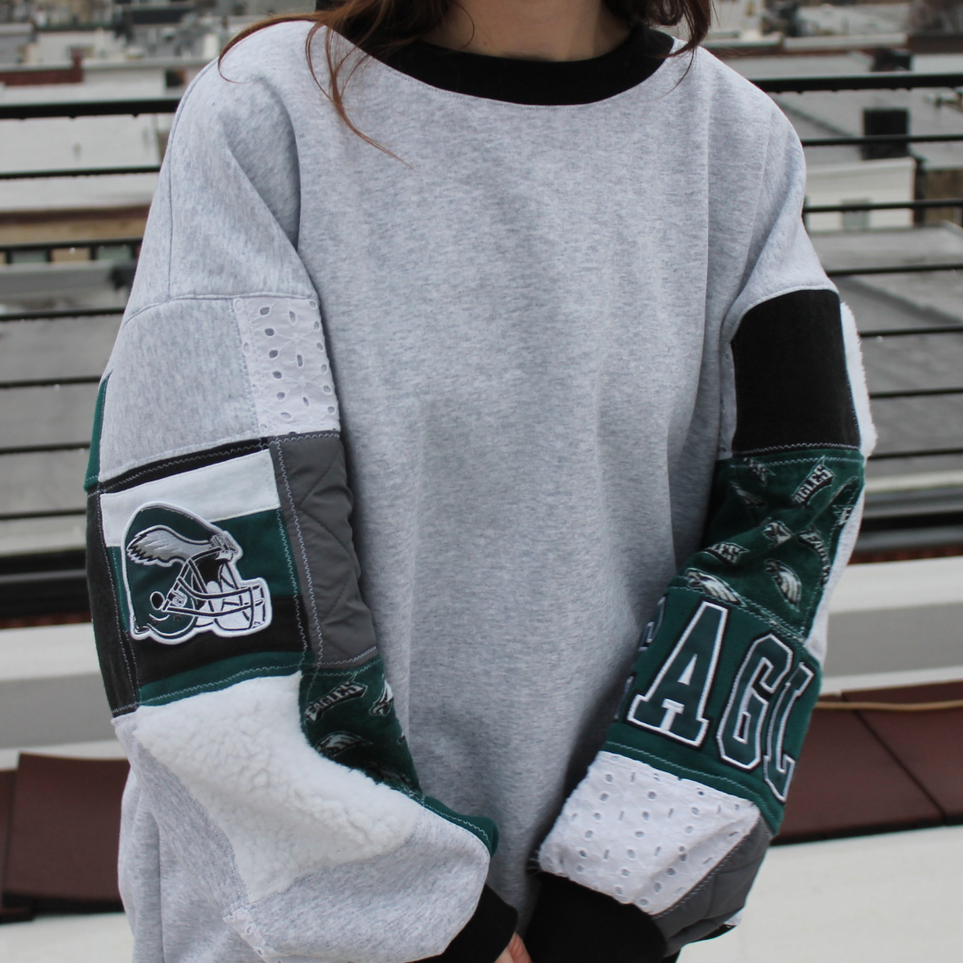 Custom Patchwork Crewneck Sweatshirt