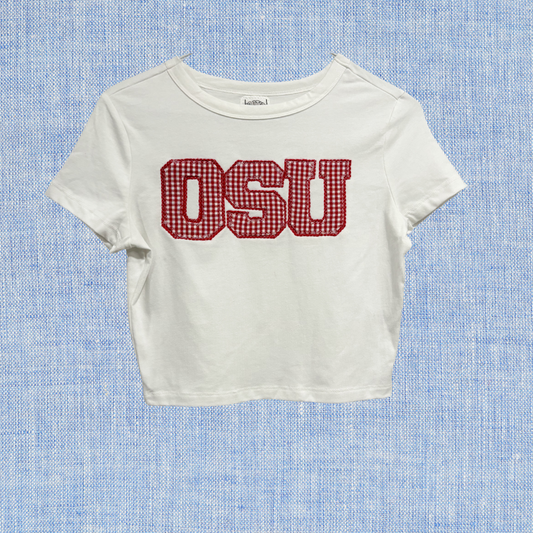 OSU Gingham Baby Tee