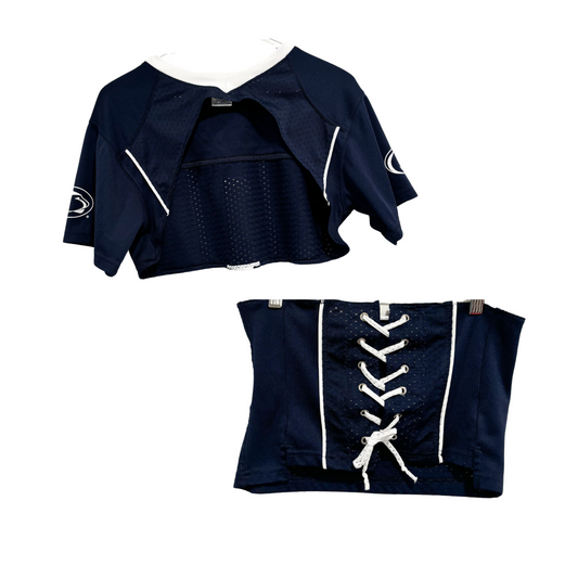 Reworked Penn State Jersey & Lace Top Set