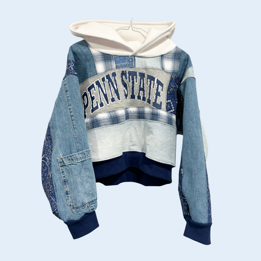 PSU Bandana Patchwork Cropped Hoodie!